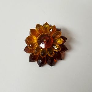 Vintage Flower plastic beaded brooch from 1970s